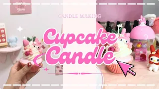 Escape the Ordinary with My Melody CUPCAKE CANDLE Making✨ #diy #candle #craft