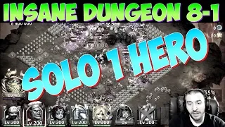 ПРОШЕЛ КОШМАРКУ 8-1 ОДНИМ ГЕРОЕМ  INSANE DUNGEON 8-1 WITH 1 HERO  БИТВА ЗАМКОВ  CASTLE CLASH