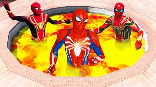 GTA 5 Team Spiderman Jumping Into Lava Pool (Ragdolls/Euphoria Physics) #5