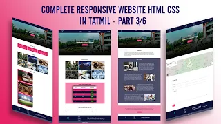 create complete responsive website using html css | html css website design tutorial tamil | part 3