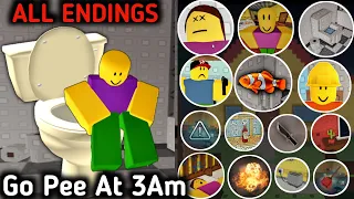 How To Get All Endings In Roblox Go Pee At 3 AM Full Walkthrough | Go Pee At 3 AM