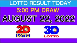 5pm Lotto Result Today August 22, 2022 #lottoresulttoday