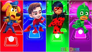 Sheriff Labrador 🆚 Spidey 🆚 Miraculous LadyBug 🆚 PJ Masks 🎶 Tiles Hop EDM Rush