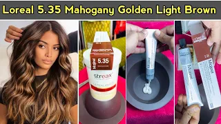 Loreal 5.35 Mahogany Golden Light Brown hair colour कैसें करे / full practical in Hindi