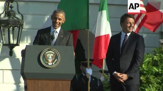Obama highlights Italy ties in welcome ceremony