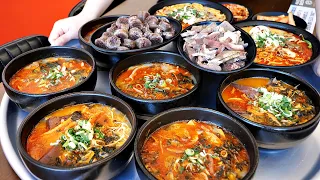 Korean soul food!! 1000 bowls sold per day. Gukbap - Pork and Rice Soup / Korean street food