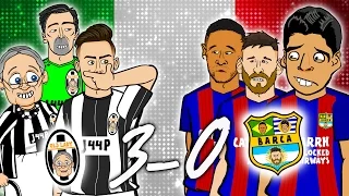 😲3-0! Juventus vs Barcelona😲 Champions League 2017 Quarter Final 1st Leg Parody