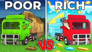 Mikey Poor Truck vs JJ Rich Truck Survival Battle in Minecraft ? (Maizen)