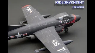 DOUGLAS F3D2 SKYKNIGHT 1:72 SWORD Full Video Build