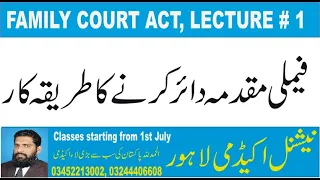 HOW TO INSTITUTE FAMILY SUIT? FAMILY COURT ACT, 1964 LECTURE 1