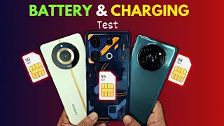 (5G) Full Battery Drain & Charging Test 😱 | Infinix GT 10 Pro vs Lava Agni 2 vs Realme 11 Pro!!