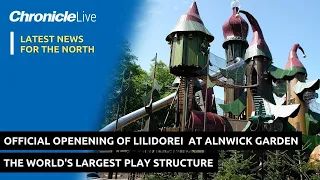 Official opening of Lilidorei playground at Alnwick Garden - the world's largest play structure