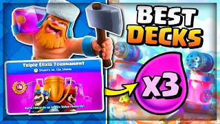 TOP TRIPLE ELIXIR TOURNAMENT DECKS! BEST DECKS FOR TRIPLE ELIXIR TOURNEY IN CLASH ROYALE!