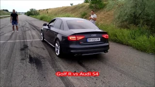 Golf R vs Audi S4 dragracing