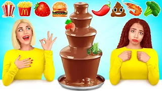 Rich Girl vs Broke Girl Chocolate Fondue Challenge | Funny Battle with Food by RATATA COOL