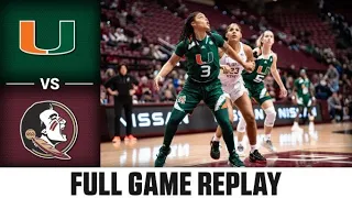 Miami vs. Florida State Full Game Replay | 2022-23 ACC Women’s Basketball