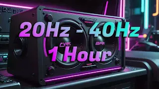 Subwoofer Break-In Frequency  Sweep 20Hz - 40Hz (1 Hour) Bass Test