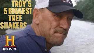 Swamp People: TROY'S BIGGEST TREE SHAKERS *5 MASSIVE GATORS* (Part 1) | History