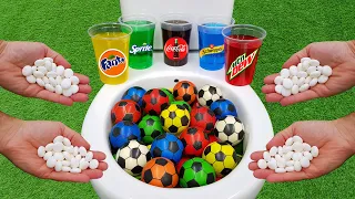 Football VS Coca Cola Zero, Sprite, Fanta, Schweppes, Mtn Dew and Mentos in the toilet