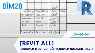 [Revit All] Подписи проектировщиков в основной надписи (штампе) Revit