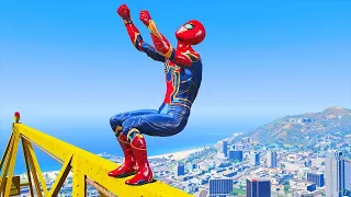 GTA 5 Iron Spiderman Ragdolls Jumps/Fails Ep.20 (Euphoria Physics)