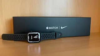 Apple Watch Series 7 Nike Midnight Black Unboxing (41 mm, GPS)