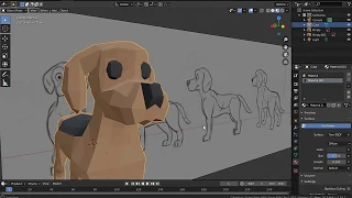 SPEED MODELING DOG LOW POLY BLENDER 2 8