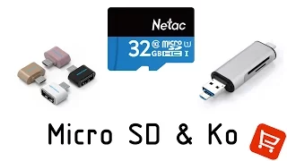 Micro SD карта, кард-ридер и OTG-адаптер с Aliexpress