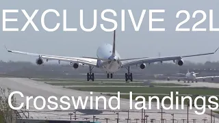 O'Hare International Airport | EXCLUSIVE 22L STRONG CROSSWIND Landings