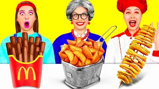 Reto De Cocina Yo vs Abuela | Recetas de Cocina Increíbles de BaRaDa Challenge