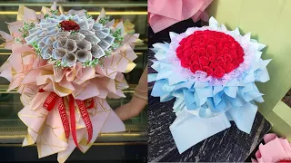 Cách làm cốt hoa tròn | how to wrap a bouquet of flowers / bouquet wrapping techniques
