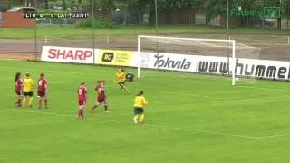 Lietuva 1:0 Latvija: įvartis (Baltijos moterų taurės turnyras; 2014-06-06)