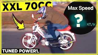 Hoe snel is een 70CC TUNED Puch Maxi Super Power1 Cilinder? (TOP SPEED)