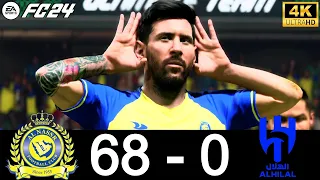 FC 24 - AL NASSR 68 - 0 AL HILAL - RONALDO, MESSI, HAALAND, MBAPPE, NEYMAR ALL STARS - 4K GAMEPLAY