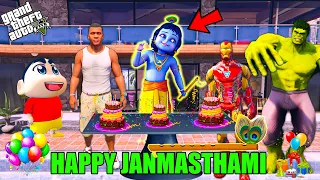 Franklin & Shinchan Celebrating Janmashtami In GTAV | Franklin Celebrate Lord Krishna Birthday GTAV