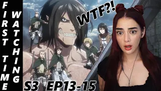 THUNDER SPEARS AND A SHOWDOWN! // Attack on Titan Reaction S3 Ep 13-15