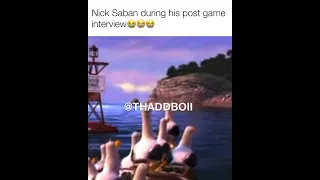 Nick Saban during his post game interview😭😭😭😭 #nicksaban #bama #alabamafootball #thaddboii