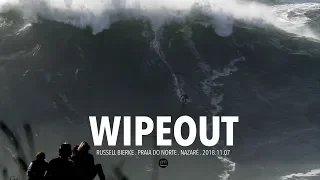 Wipeout . Russell Bierke . Raw Footage @ Nazaré, Portugal - 2018.11.07 [Surf, Big Waves, 4K]