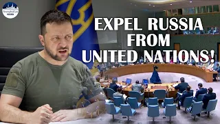 Zelensky urges Sec Council to expel Russia from UN as Putin's envoy calls speech a 'PR campaign'