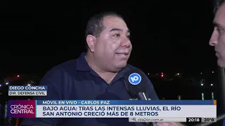 Inundación en Carlos Paz por la crecida del río San Antonio