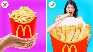 EATING ONLY GIANT FOOD CHALLENGE || Cool Hacks With Your Favorite Food by 123 GO! GOLD