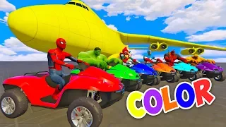 GTA V Mods - ATV on BIG PLANE & Spiderman with Cars & Superheroes