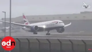 Dramatic moment plane aborts landing at Heathrow