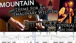 Mountain - Theme for an Imaginary Western 1st guitar solo lesson (with tablatures and backing tracks