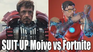 IRON MAN Suit Up - Movie vs Fortnite Emote