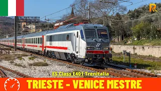 Führerstandsmitfahrt Triest-Venedig Mestre (Venedig-Triest-Eisenbahn-Italien)Sicht des Lokführers 4K