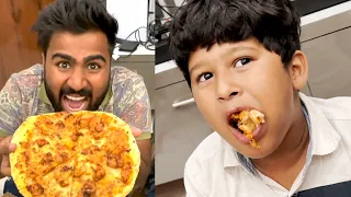 Pizza eating challenge with family