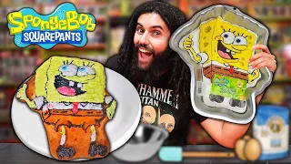 I Made A Real Life Spongebob Cake From A Vintage 2002 Baking Pan!!
