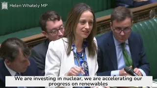 Helen answers Treasury Question about the UK's domestic energy production