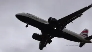 Aborted Landing by British Airways A320 in London Heathrow due to Storm Dennis